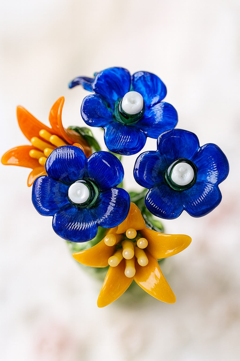 Ocean Golden Bloom- Handblown Glass Bouquet