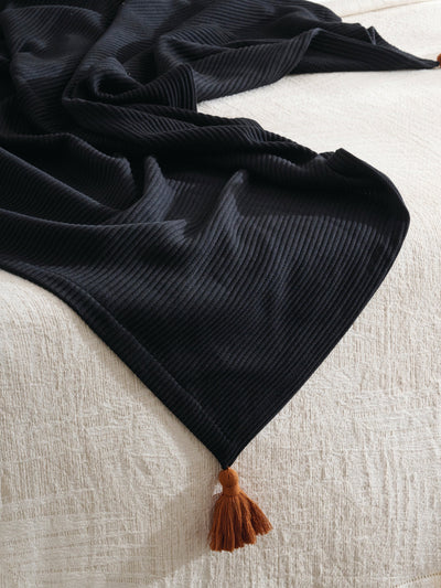 Pepper Plume Cotton Bamboo Cord Rib Throw