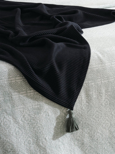 Pepper Plume Cotton Bamboo Cord Rib Throw