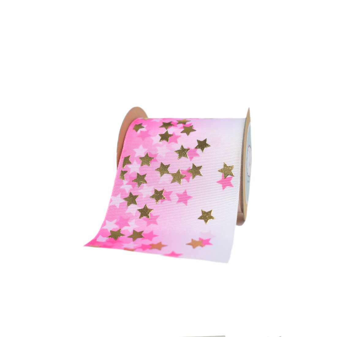 Grosgrain With Gold Stars Ribbon