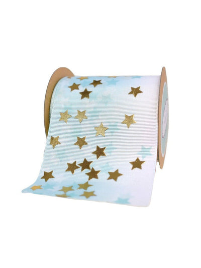 Grosgrain With Gold Stars Ribbon