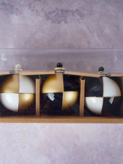 Black white and gold Christmas Ornaments