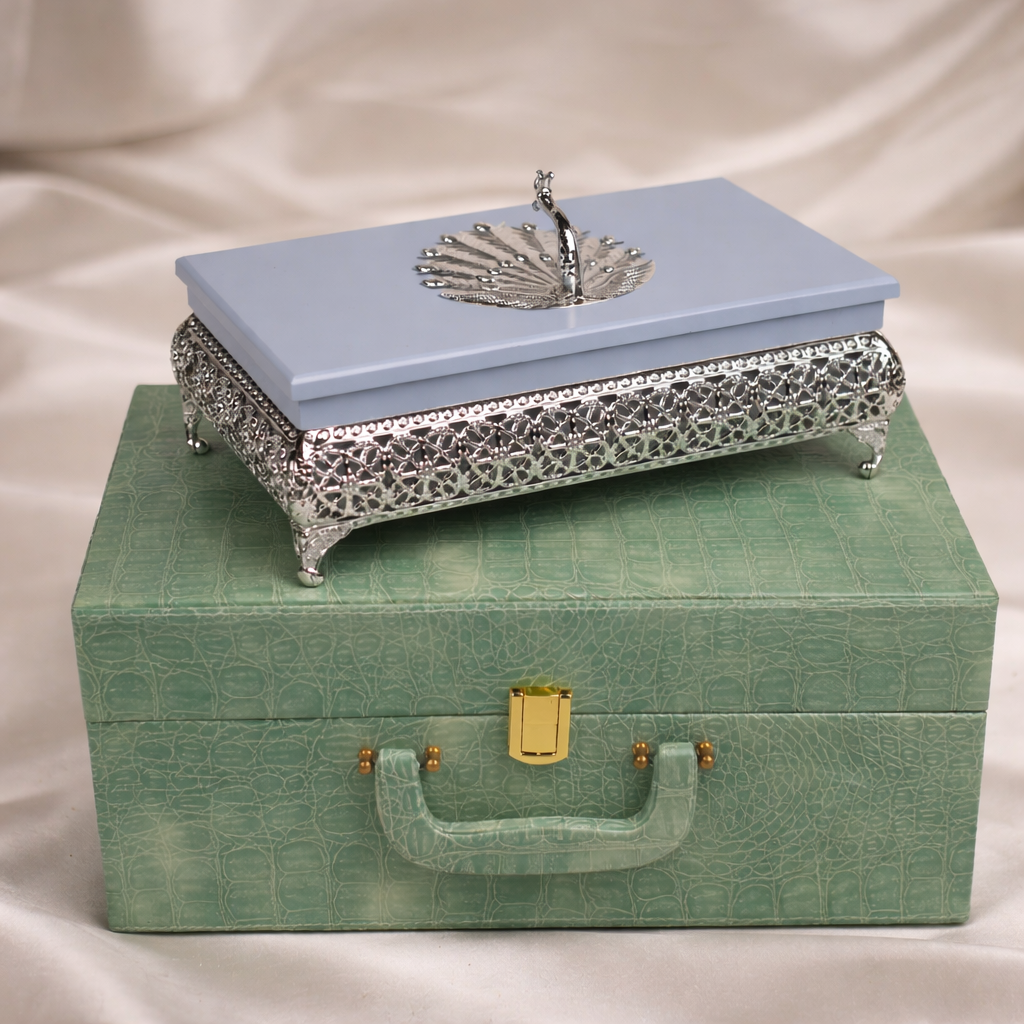 Peacock Dry Fruit Box with Lid