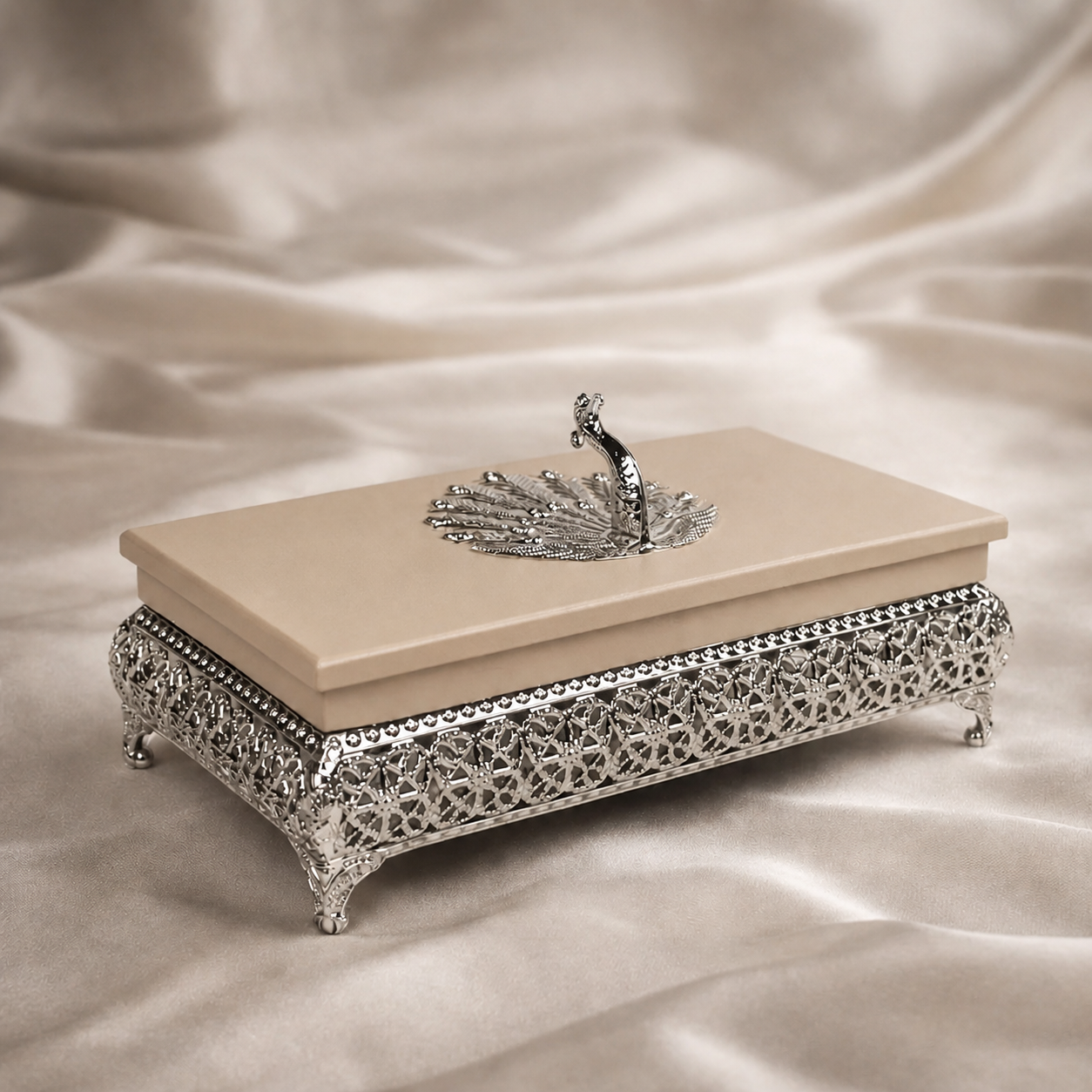 Peacock Dry Fruit Box with Lid