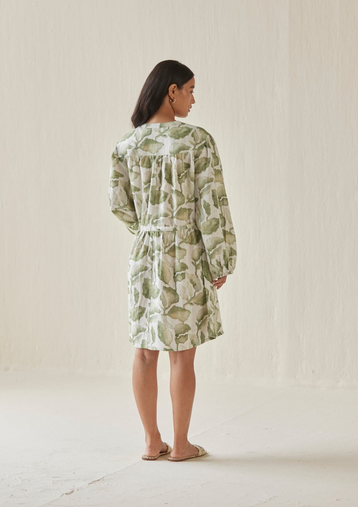 Peony Cascade Green Dress