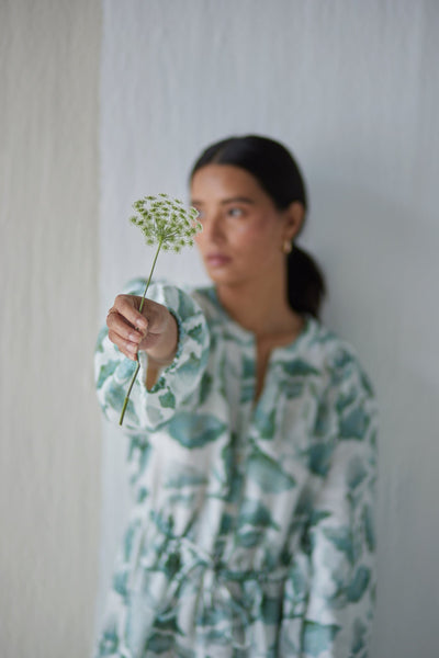 Peony Cascade Teal Dress