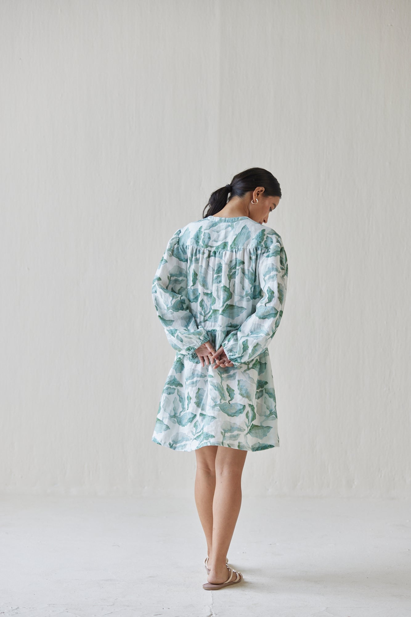 Peony Cascade Teal Dress