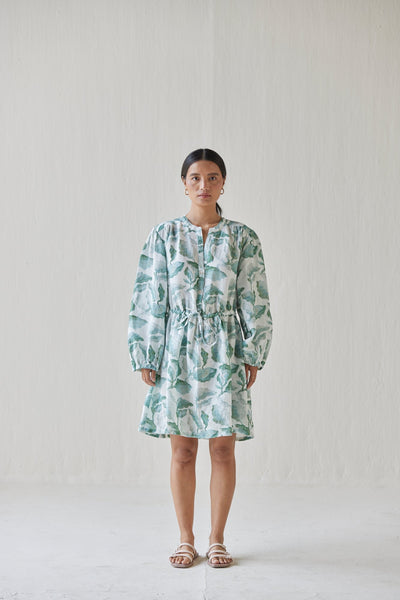 Peony Cascade Teal Dress
