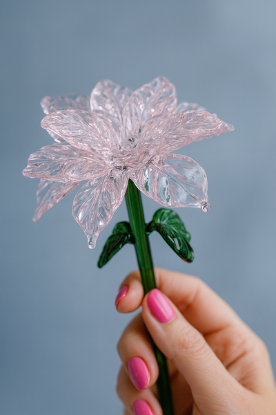 Pink Glass Chrysanthemum – Handblown Art Flower