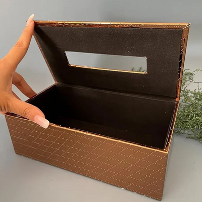Leather Tissue Box-Copper Gold