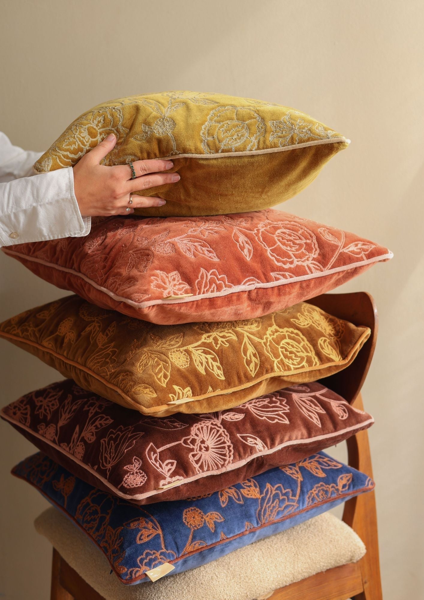 Rosabelle Chintz Olive Cushion Cover