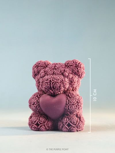 Floral Teddy Heart Soy Candle