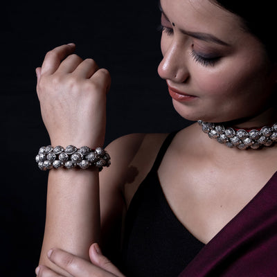 Silver Bracelet - Phool Pahuchi (pair)