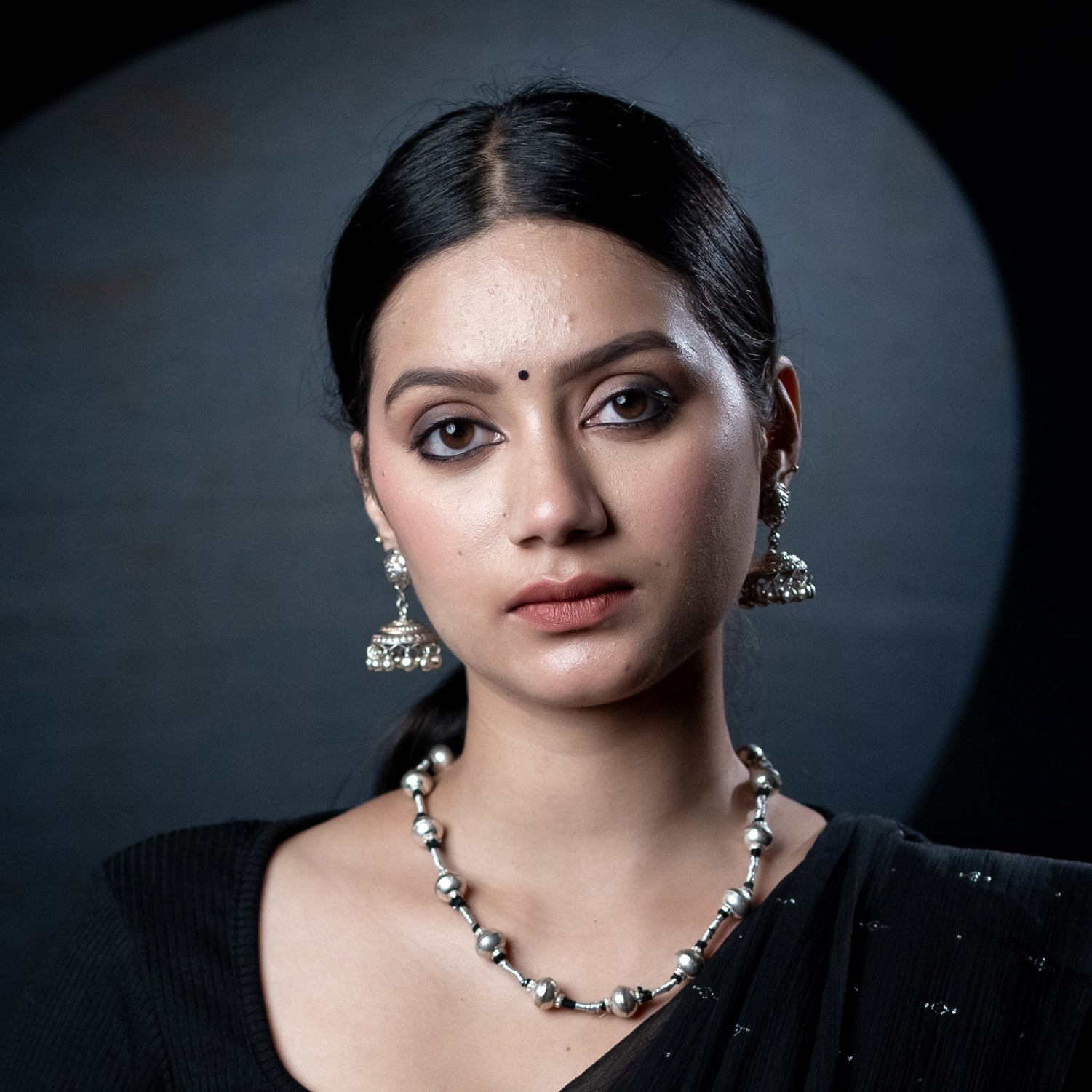 Kusum Silver Jhumki Earrings