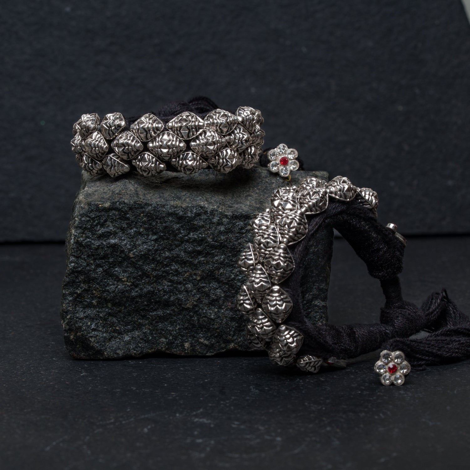 Tilhari Pahuchi Silver Bracelet (pair)