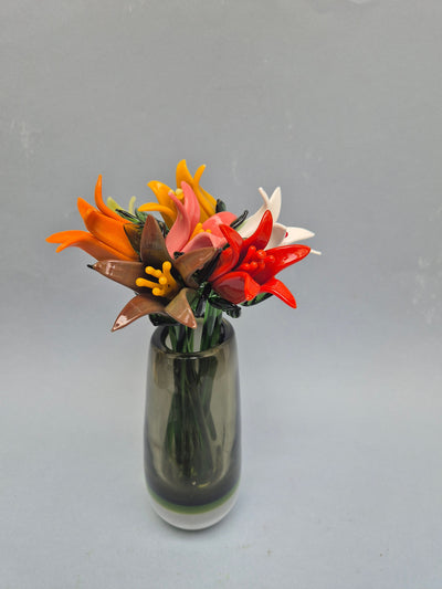 Tinsel Lily Glass Flower Stem - Red