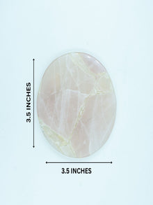 Rose Quartz Round Coasters Set Of 2