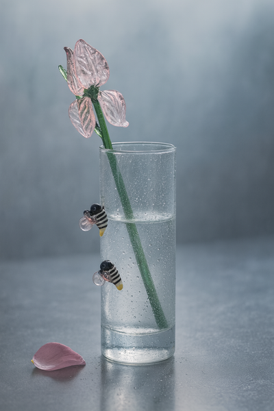 Pink Glass Rose – Handblown Art Flower