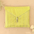 Green & Silver-Striped Saree/Stole Cases