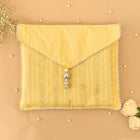 Yellow & Silver Striped Saree/Stole Cases