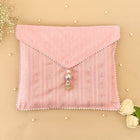 Pink & Silver Striped Saree/Stole Cases