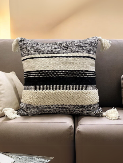 Striped Elegance Tufted Cushion Cover - Set of 5