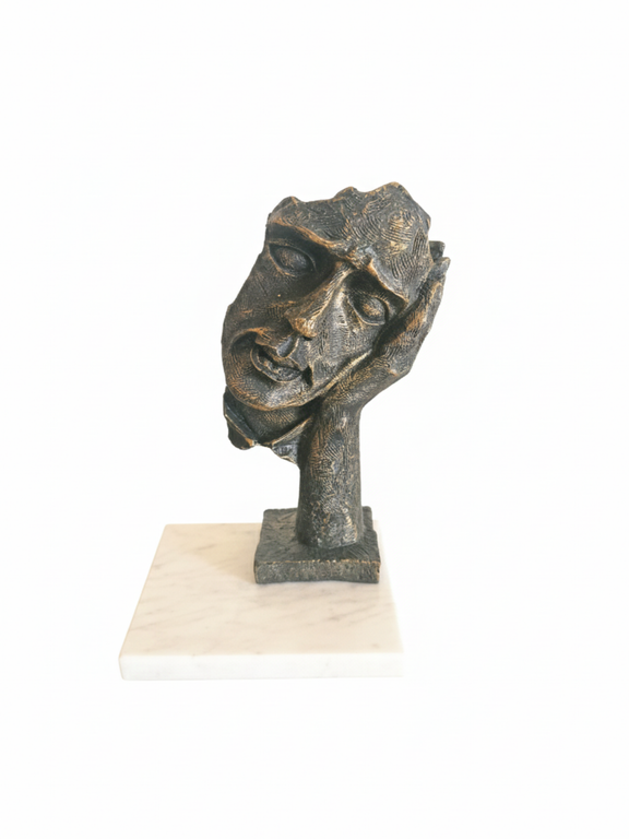 Black Golden Thinking Man Face Resin Art Statue Thinking Man Face Resin Art Statue