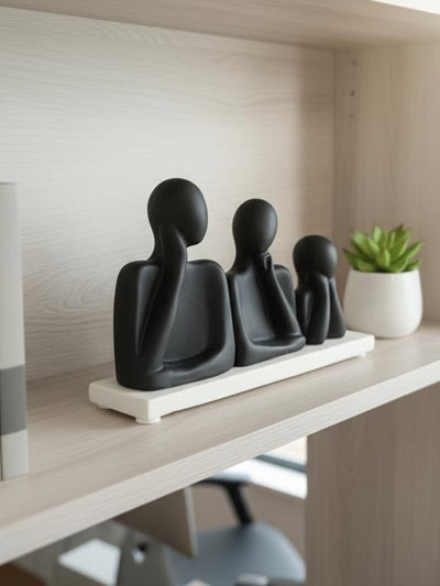 Abstract Trio Harmony Sculpture Marble Base