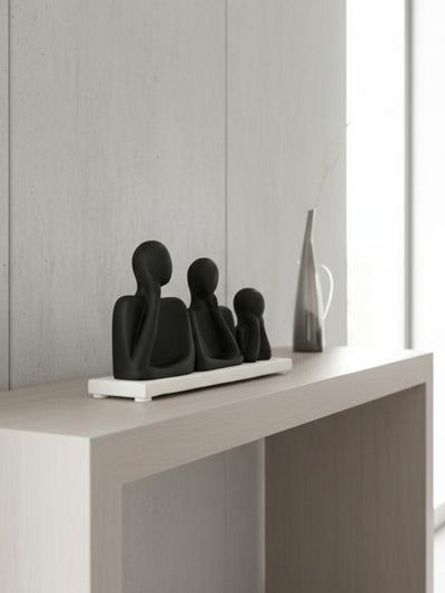 Abstract Trio Harmony Sculpture Marble Base