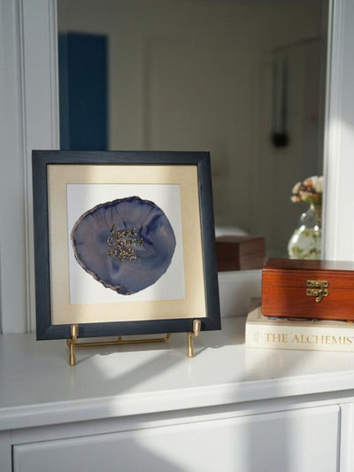 Good Vibes Only Blue Agate Framed Art