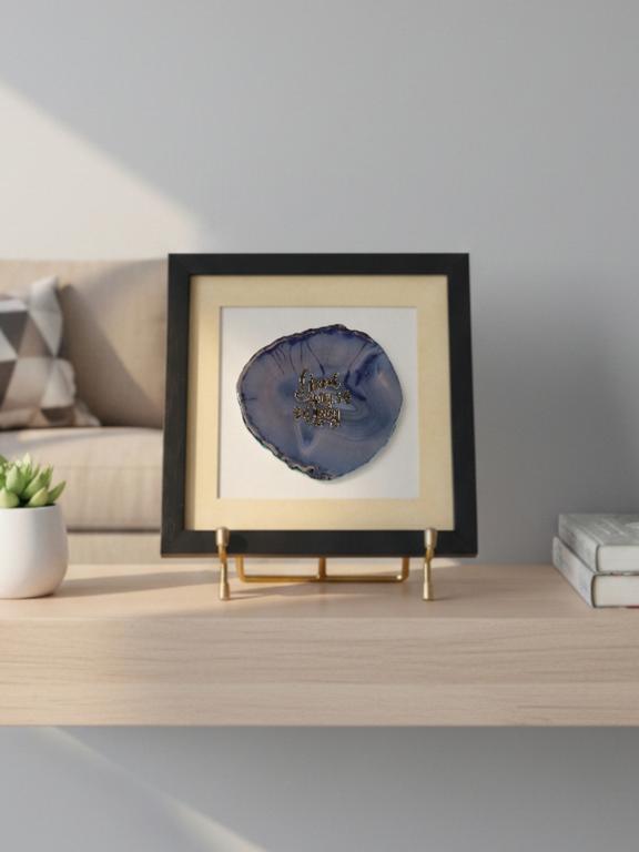 Good Vibes Only Blue Agate Framed Art