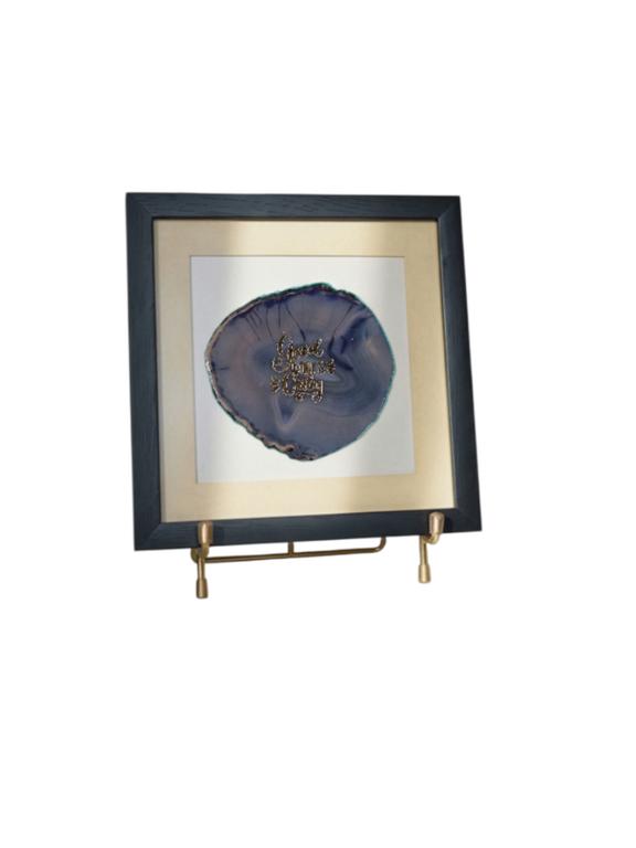 Good Vibes Only Blue Agate Framed Art