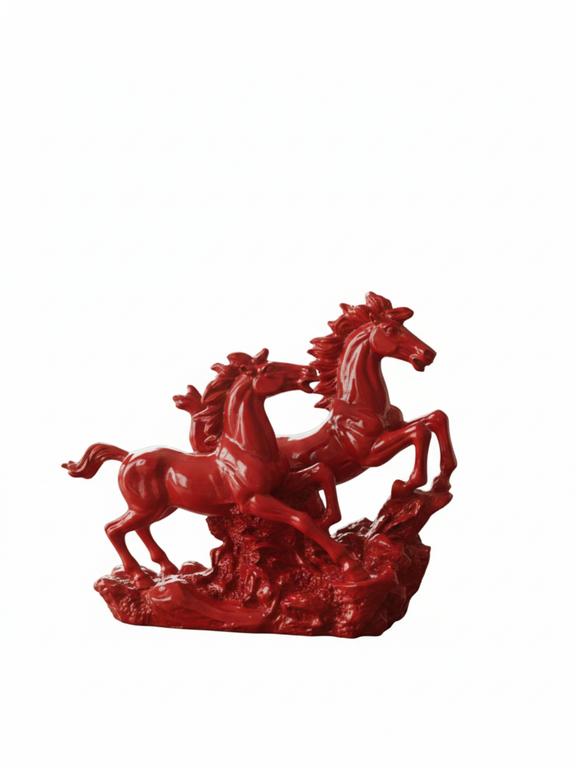 Victory Running Horses Figurine Red