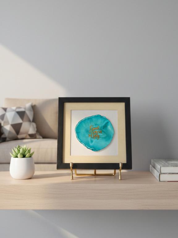 Good Vibes Only Turquoise Agate Framed Art