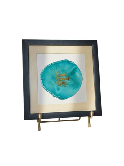 Good Vibes Only Turquoise Agate Framed Art