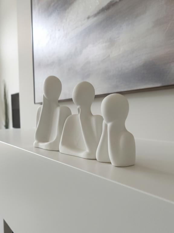 White Family Of Three Showpiece
