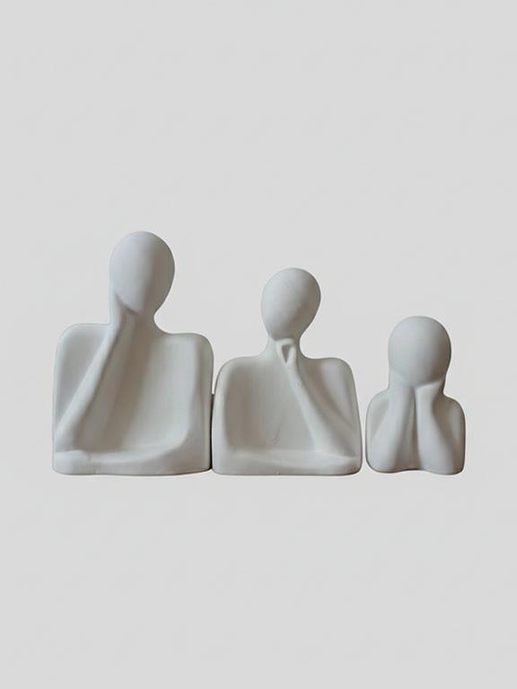 White Family Of Three Showpiece