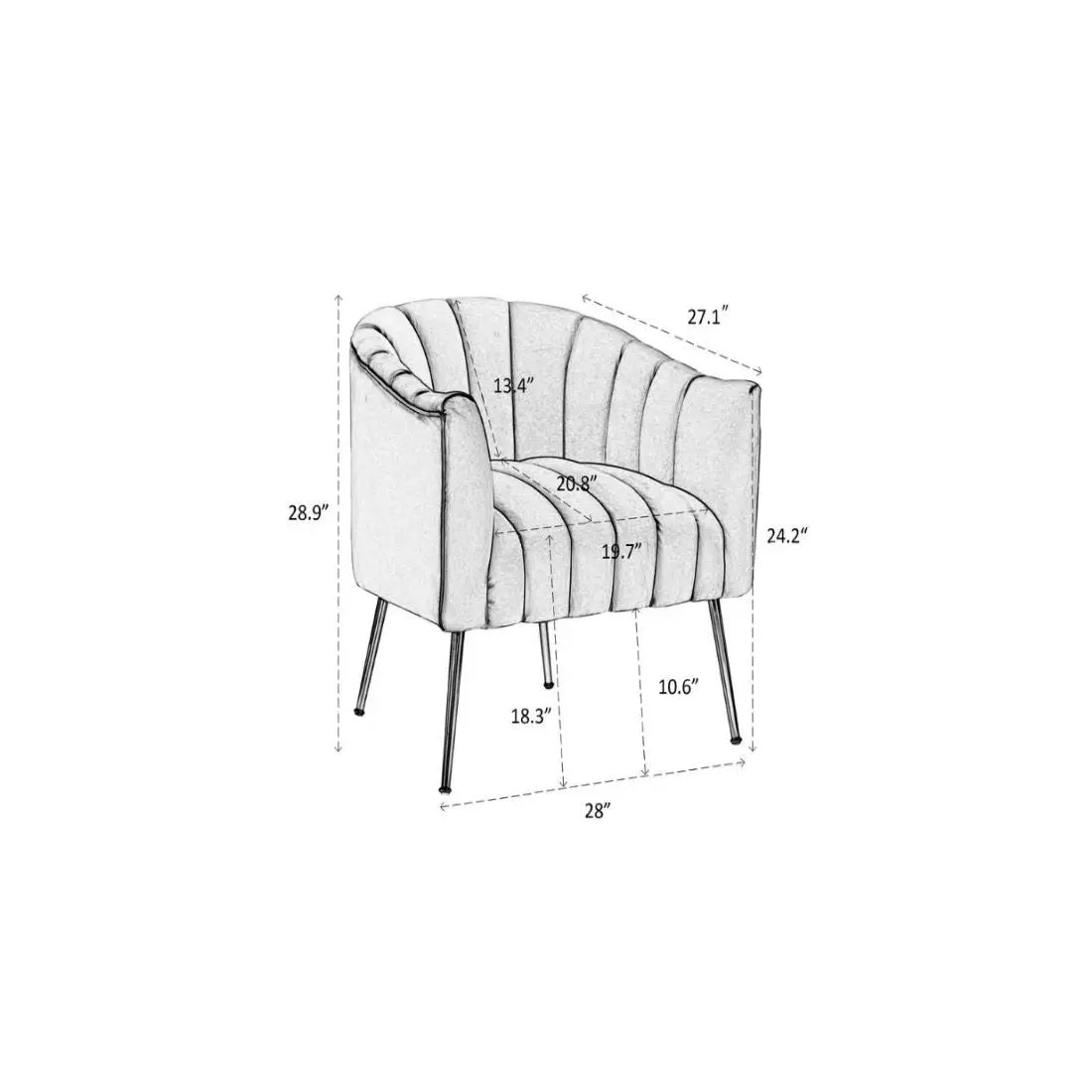 Aurora Velvet Accent Chair – Grey