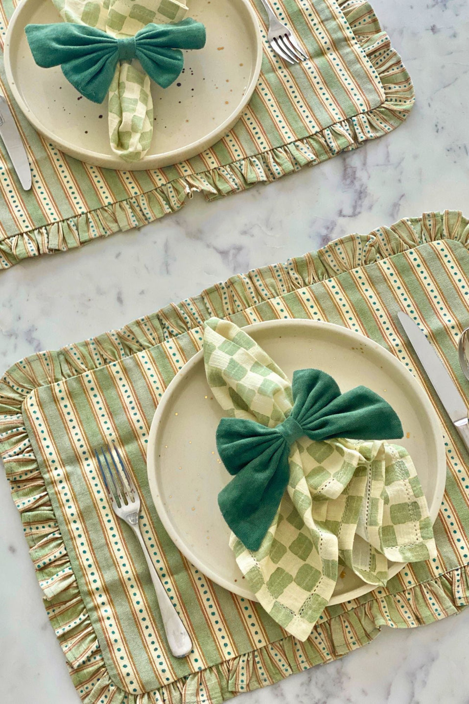 River Fern Ruffle Table Mats-Set of 2