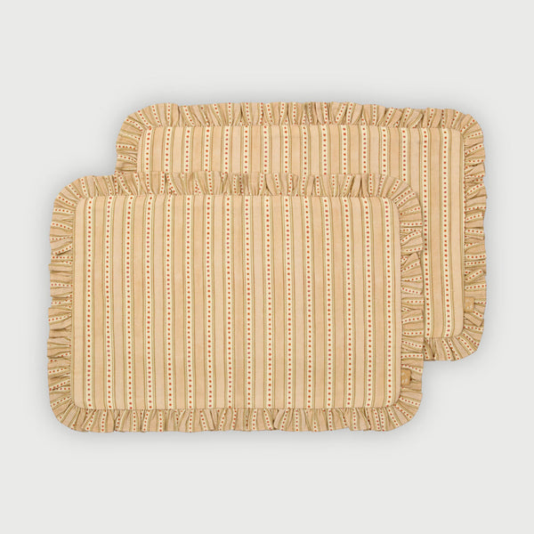 Meadow Apricot Gift Set-Mats, Napkins & Napkin Rings