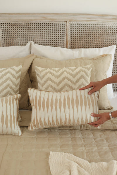 Ripple Oatmeal Oblong Cushion Cover