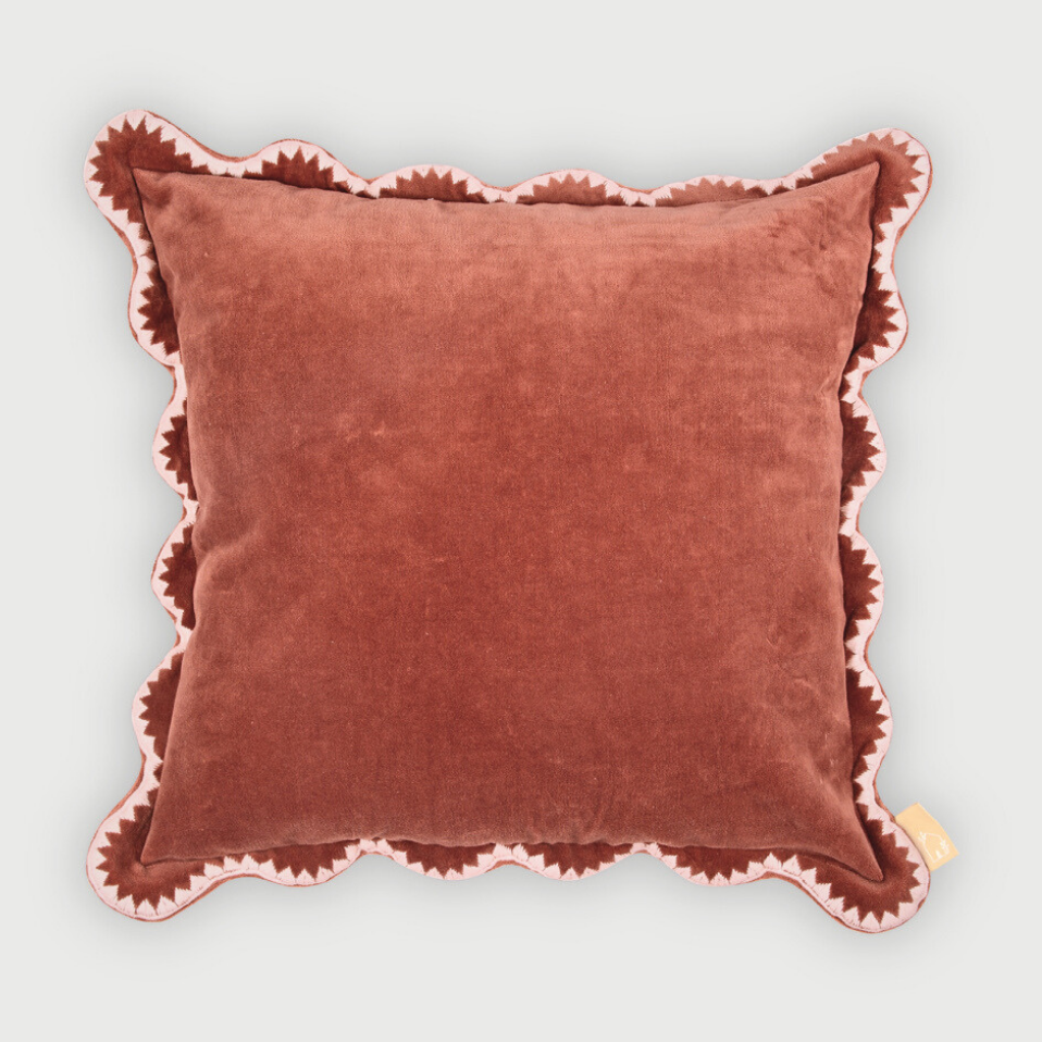 Mirage Scallop Rhubarb Cushion Cover