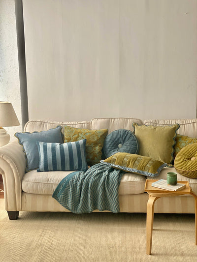 Mirage Scallop Soft Blue Cushion Cover
