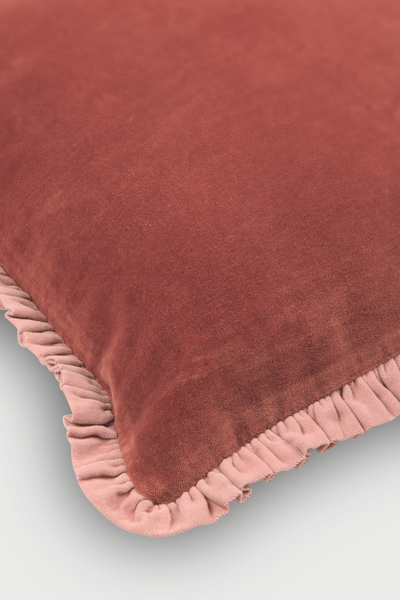 Jasper Ruffle Rhubarb Cushion Cover