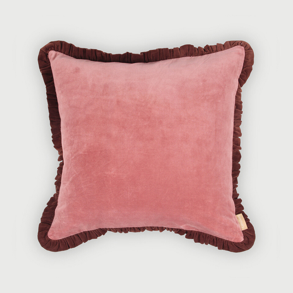 Jasper Ruffle Raspberry Cushion Cover