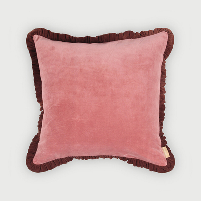 Jasper Ruffle Raspberry Cushion Cover
