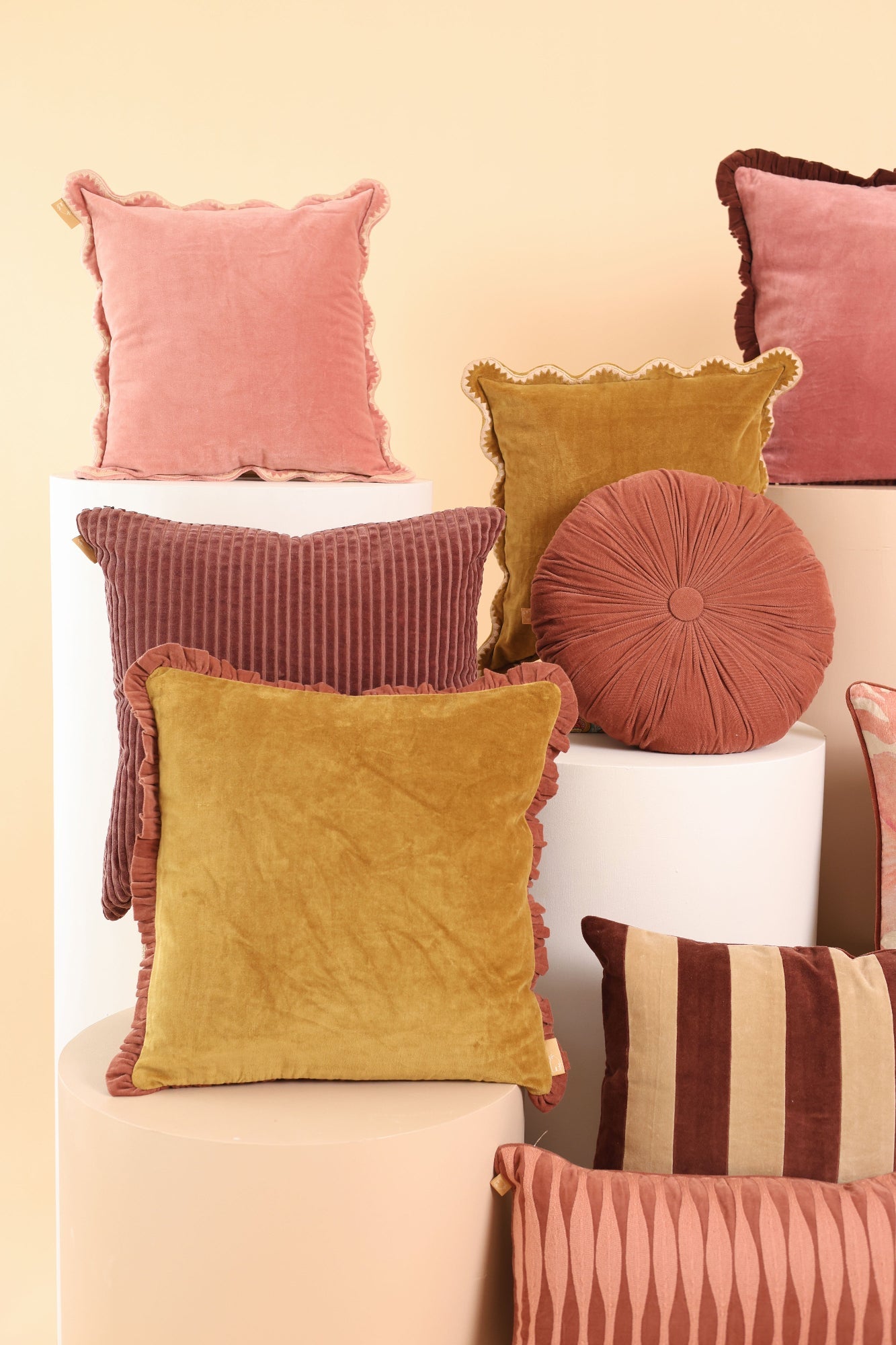 Jasper Ruffle Deep Ochre Cushion Cover