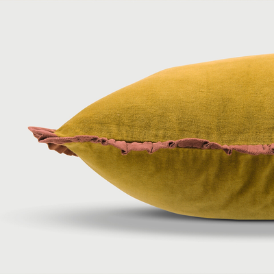 Jasper Ruffle Deep Ochre Cushion Cover