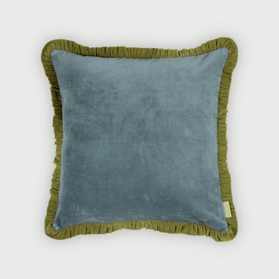 Jasper Ruffle Teal Cushion Cover
