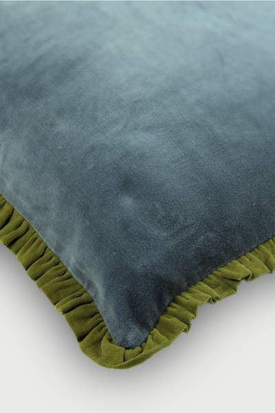 Jasper Ruffle Teal Cushion Cover